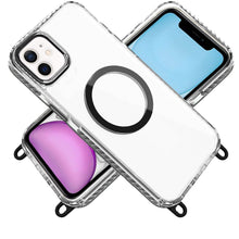 For iPhone 11 6.1 in. Case Long Matching Lanyard Magnetic Circle +Tempered Glass