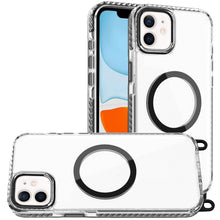 For iPhone 11 6.1 in. Case Long Matching Lanyard Magnetic Circle +Tempered Glass