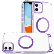 For iPhone 11 6.1 in. Case Long Matching Lanyard Magnetic Circle +Tempered Glass