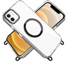 For iPhone 12/12 Pro Case Long Matching Lanyard Magnetic Circle + Tempered Glass
