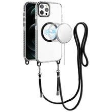 For iPhone 12 Pro Max Case Long Matching Lanyard Magnetic Circle +Tempered Glass