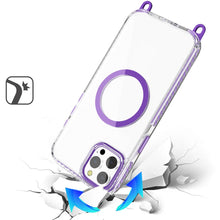 For iPhone 12 Pro Max Case Long Matching Lanyard Magnetic Circle +Tempered Glass