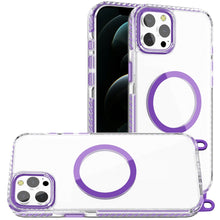 For iPhone 12 Pro Max Case Long Matching Lanyard Magnetic Circle +Tempered Glass