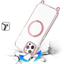 For iPhone 12 Pro Max Case Long Matching Lanyard Magnetic Circle +Tempered Glass