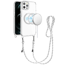 For iPhone 12 Pro Max Case Long Matching Lanyard Magnetic Circle +Tempered Glass