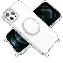 For iPhone 12 Pro Max Case Long Matching Lanyard Magnetic Circle +Tempered Glass