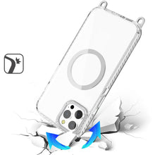 For iPhone 12 Pro Max Case Long Matching Lanyard Magnetic Circle +Tempered Glass