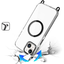 For iPhone 15 Case Long Matching Lanyard Magnetic Circle + 2 Tempered Glass