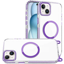 For iPhone 15 Case Long Matching Lanyard Magnetic Circle + 2 Tempered Glass