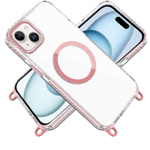 For iPhone 15 Case Long Matching Lanyard Magnetic Circle + 2 Tempered Glass