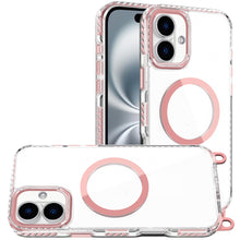 For iPhone 16 6.1inch Case Long Matching Lanyard Magnetic Circle +Tempered Glass