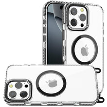 For iPhone 16 Pro 6.3in Case Long Lanyard Magnetic Circle + Tempered Glass