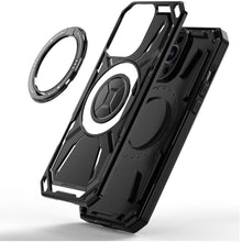 For iPhone 14 PRO MAX 6.7 in. Case Magnetic Circle Metal 360 Stand Shockproof