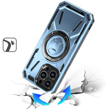 For iPhone 15 Pro Max Case Magnetic Circle Stand Shockproof + 2 Tempered Glass