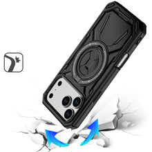 For iPhone 17 PRO Case Magnetic Circle Metal Stand 360 Rotating + Tempered Glass