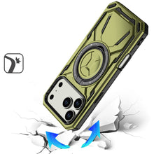 For iPhone 17 PRO Case Magnetic Circle Metal Stand 360 Rotating + Tempered Glass