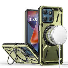 For Moto G 2025 Case Magnetic Circle Metal Stand Shockproof + Tempered Glass
