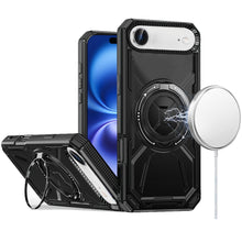 For iPhone Air Case Magnetic Circle w/ Metal Stand 360 Rotating + Tempered Glass