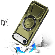 For iPhone Air Case Magnetic Circle w/ Metal Stand 360 Rotating + Tempered Glass