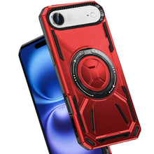 For iPhone Air Case Magnetic Circle w/ Metal Stand 360 Rotating + Tempered Glass