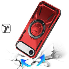 For iPhone Air Case Magnetic Circle w/ Metal Stand 360 Rotating + Tempered Glass