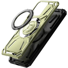 For Moto G Power 2025 Case Magnetic Circle Rotating Metal Stand + Tempered Glass