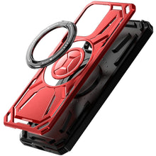 For Moto G Power 2025 Case Magnetic Circle Rotating Metal Stand + Tempered Glass