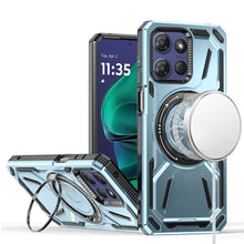 For Moto G Stylus 2025 Case Magnetic Circle Stand Shockproof + Tempered Glass