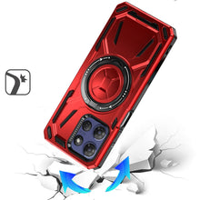 For Moto G Stylus 2025 Case Magnetic Circle Stand Shockproof + Tempered Glass