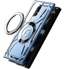 For Samsung S25 Ultra Case Magnetic Circle Rotating Metal Stand +Tempered Glass