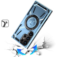 For Samsung S25 Ultra Case Magnetic Circle Rotating Metal Stand +Tempered Glass