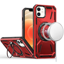 For iPhone 12/12 Pro Case Magnetic Circle Metal Stand Shockproof +Tempered Glass
