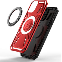 For iPhone 12 Pro Max Case Magnet Circle Metal Stand Shockproof +Tempered Glass