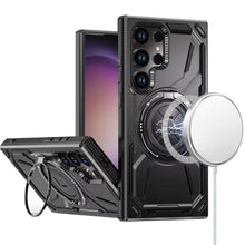 For Samsung S23 Ultra Case Magnetic Circle 360 Rotating Metal Stand Shockproof