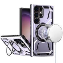 For Samsung S23 Ultra Case Magnetic Circle 360 Rotating Metal Stand Shockproof