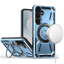 For Samsung S25 FE Case Magnetic Circle Metal Stand Shockproof + Tempered Glass