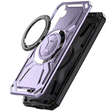 For Samsung S25 FE Case Magnetic Circle Metal Stand Shockproof + Tempered Glass