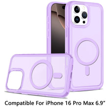 For iPhone 16 PRO MAX Case Magnetic Circle Sleek Hybrid Cover + Tempered Glass