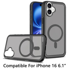 For iPhone 16 6.1inch Case Magnetic Circle Sleek Hybrid Cover + Tempered Glass