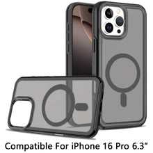 For iPhone 16 Pro 6.3in Case Magnetic Circle Sleek Hybrid Cover + Tempered Glass