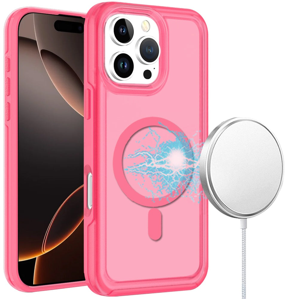 For iPhone 16 Pro 6.3in Case Magnetic Circle Sleek Hybrid Cover + Tempered Glass