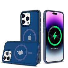 For iPhone 13/14 Case Magnetic Circle Sleek Hybrid Phone Cover + Tempered Glass