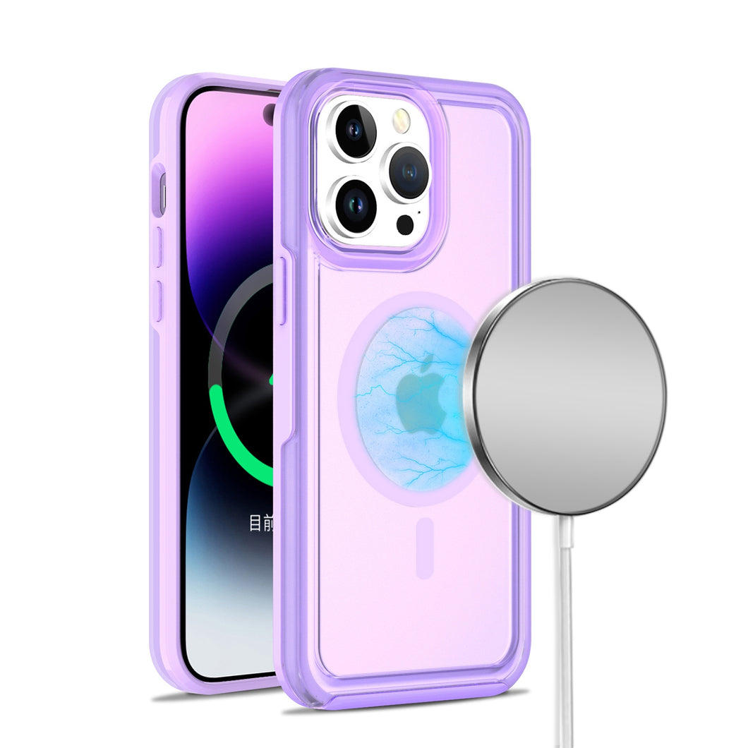 For iPhone 14 PRO MAX Case Magnetic Ring Sleek Frosted Back Hybrid Phone Cover