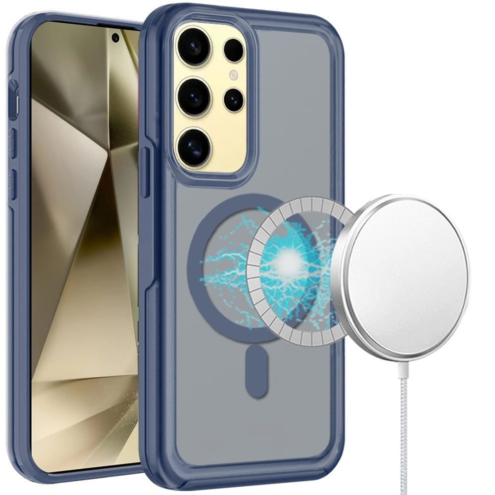 For Samsung Galaxy S24+ Plus Case Translucent Magnetic Charging Hybrid Cover