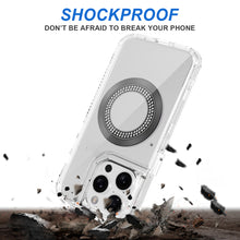 For iPhone 11 6.1 in. Case Magnetic Charging Circle Bling Hybrid +Tempered Glass