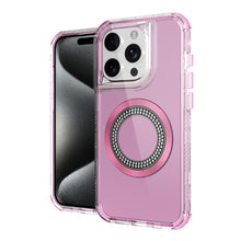 For iPhone 14 PRO MAX 6.7 in. Case Magnetic Charging Circle Bling Hybrid Cover