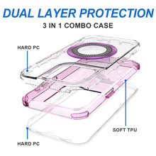For iPhone 14 PRO MAX 6.7 in. Case Magnetic Charging Circle Bling Hybrid Cover