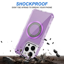 For iPhone 11 6.1 in. Case Magnetic Charging Circle Bling Hybrid +Tempered Glass