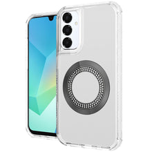 For Samsung A16 5G Case Magnetic Charging Circle Bling Hybrid + Tempered Glass