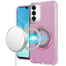 For Samsung A16 5G Case Magnetic Charging Circle Bling Hybrid + Tempered Glass